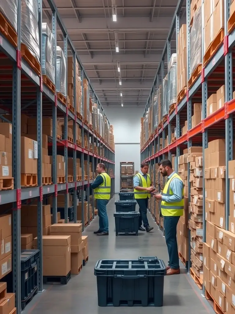 An image showcasing a variety of packages and documents being sorted in a modern, organized warehouse, highlighting the range of items handled by the courier service.